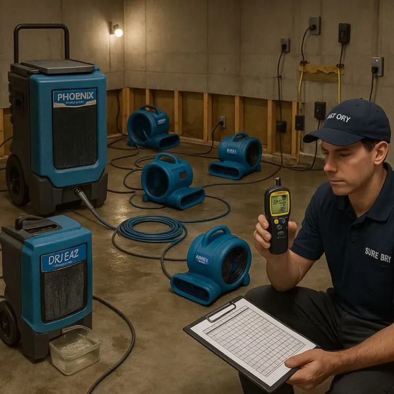 Structural Drying and Dehumidification process in Parsonsfield, ME